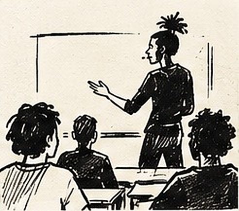 Un intervenant s’adresse à un petit groupe assis, dans une ambiance de proximité